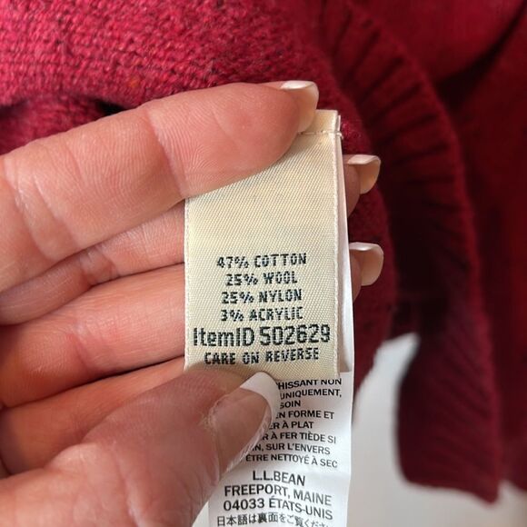 L.L.Bean Red Wool blend Mock Neck Speckled Sweater. Size Small. - Picture 8 of 10